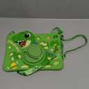 Boaretiu for iPad 6th/5th Gen Case, for iPad Air 2nd/Air 1st/Pro 9.7 inch 2016 Case - Cute Cartoon Silicone Cover with Adjustable Shoulder Strap & Rotating Stand for Kids Boys Girls, Green Dinosaur