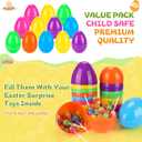 18PCS 6" Jumbo Easter Eggs, Large Empty Easter Eggs for Hunt, Colorful Giant Plastic Egg Fillable with Candy, Toys, Basket Stuffers Fillers, Easter Party Favors