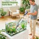 Cordless Aquarium Gravel Cleaner Vacuum: 6-in-1 Electric Fish Tank Cleaner, 36W Rechargeable & 650GPH Strong Suction Automatic Water Changer, Touch Control, Fits 5150 Gallon Tanks