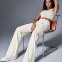Ewedoos Wide Leg Pants Woman Stretchy Work Dress Pants Women Trendy 2026 Business Casual Outfits Comfort Fit Slacks Trousers, X-Large, Off-white