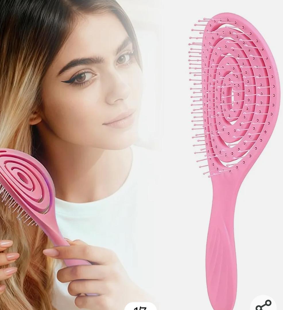 Detangle Hair Brush for Women & Men,Unique Spiral Detangling Hairbrush,Vented Detangling Brush for Straight/Dry/Wet(Dark-Pink)Color: Dark Pink