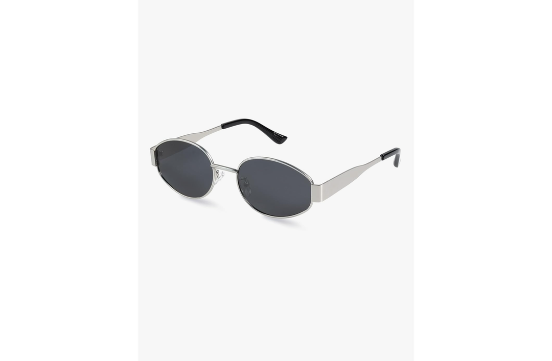 livho Retro Polarized Sunglasses - UV400 Protection, Oval Shape, Metal Frames - Matching Soft Case Inlcuded
Color: Grey/Silver