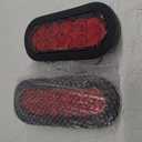 Nilight - TL-01 6" Oval Red LED Tail 2PCS w/Surface Mount Grommets Plugs IP65 Waterproof Stop Brake Turn Trailer Lights for RV Truck Jeep