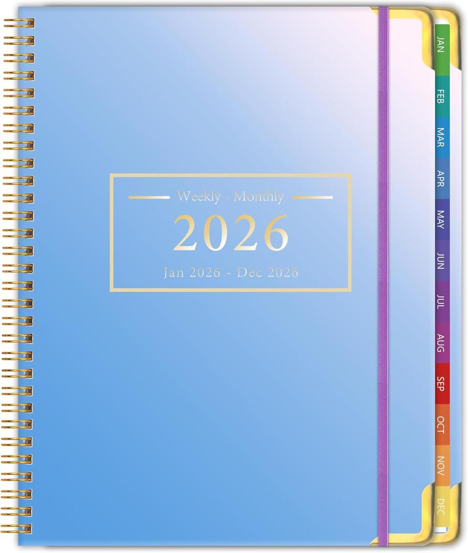 3 x Planner -2026, Hardcover Weekly & Monthly Calendar Planner, January 2026 - December 2026, 8.5" x 11", Daily Agenda Book with Colorful Tabs, College Organizer Notebook, School & Work Supplies for Student Teacher Classroom