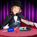 PATIFEED Magic Kit, Magician Costume Set with Cloak Cape, Christmas Halloween Dress Up & Pretend Play Magic Tricks for Kids Ages 6 7 8 9 10 11 12