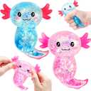 2Pcs Glitter Axolotl Squishy, Slow Rising Squeeze Toy,  Sugar Glitter Axolotl Fidget Toy for Stress Relief for Kids Adults,Birthday Party Favors, Children's Day Gifts