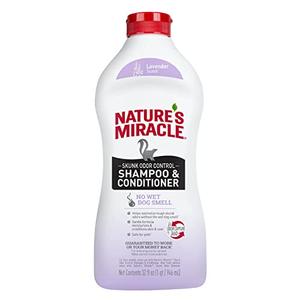 Nature's Miracle Skunk Odor Control Shampoo & Conditioner Lavender Scent 32 Ounces, Odor Control Formula