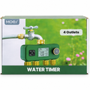 4 Outlet Sprinkler Timer Brass, Programmable Garden Hose Timer with Rain Delay, Manual& Automatic Watering System, Waterproof Gardening Supplies Irrigation Controller for 4 Separate Water Zones