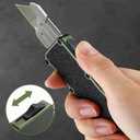 Automatic Utility Knife, Aviation Aluminium Changeable Blade Box Cutter, Double Action Auto Retractable Razor Knife, Out The Front Automatic Pocket Knife With 5pcs Spare Blades