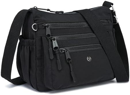 AOCINA Crossbody Bags for Women Multi Pocket Nylon Lightweight Ladies Purses Messenger Shoulder Handbags Satchel Travel Bag