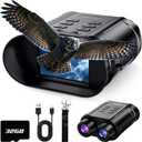 Birthday Gifts & Night Vision Goggles - 5W Upgraded 4K HD IR Binoculars - 8X Digital Zoom/Rechargeable Battery/32GB Card/Flashlight, Camping Exploration Gifts for Men Dad Husband Boy Friend (Bright Black)