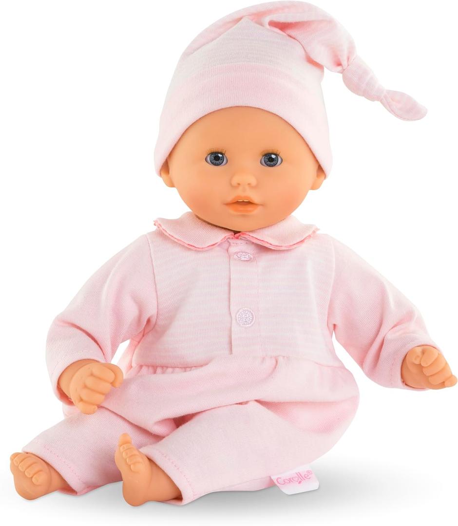 Corolle Bb Calin Charming Pastel - 12" Soft Baby Doll with Vanilla Scent, Pink Outfit & Sleeping Eyes for Girls Ages 18 Months+, Cute Reborn Realistic Baby Dolls for 2 Year Old Girls
