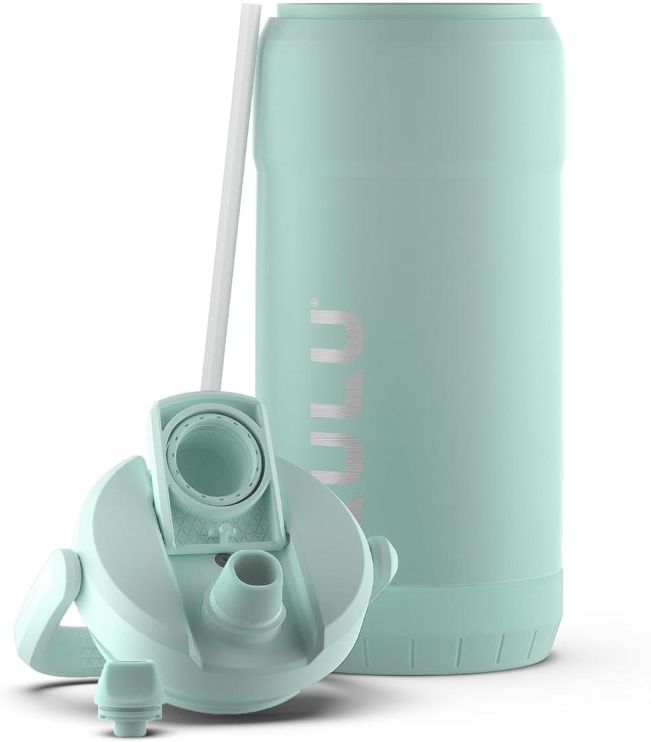 ZULU Goals Vacuum Insulated Large Capacity Stainless Steel Water Bottle | Reusable Jug Thermoses with Carry Handle | Leak-Proof Lid | Perfect for Travel, Workout, Gym, Hiking, Camping | 64oz, 101oz (Yucca)