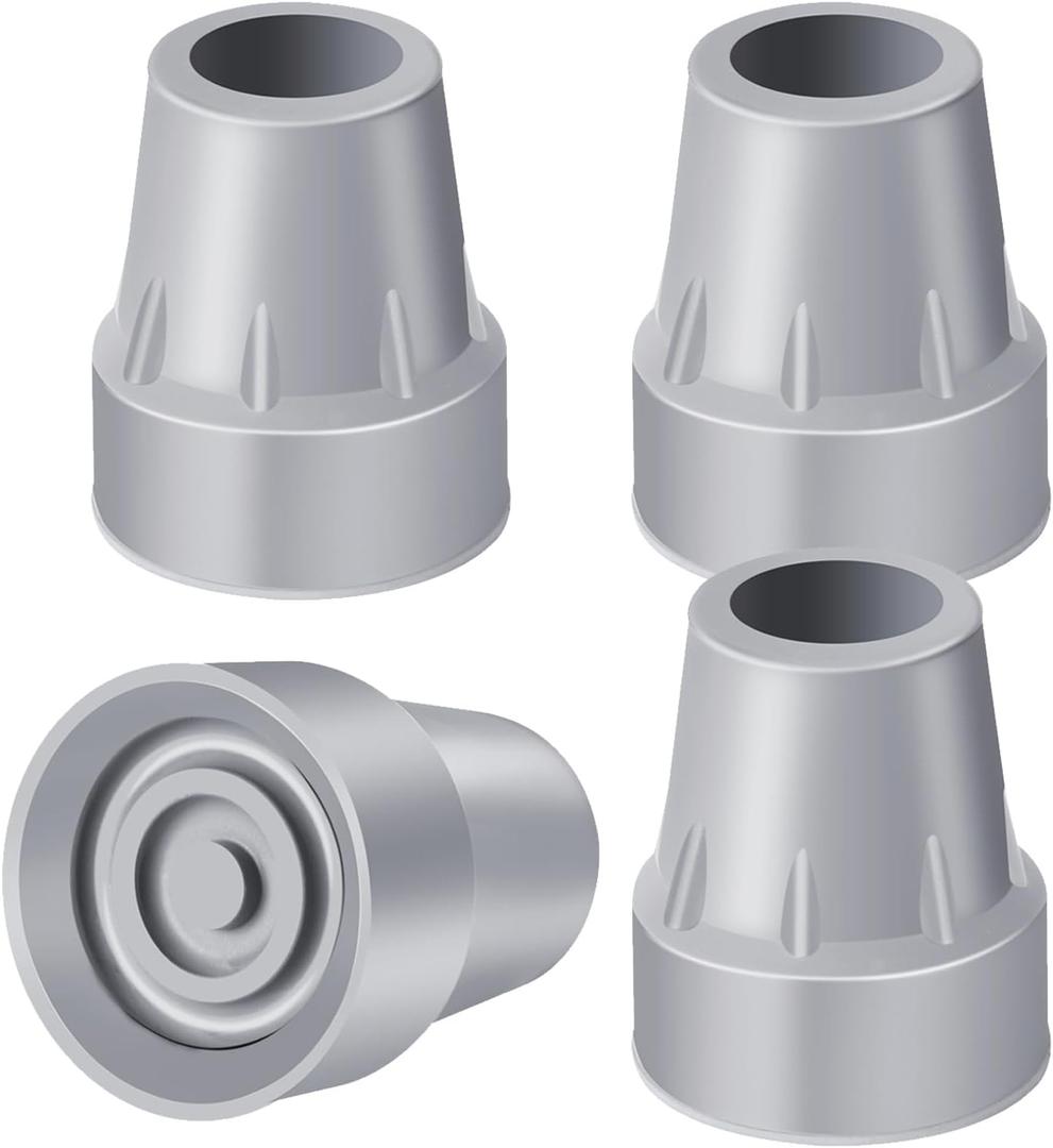Crutch Tips 7/8 Inch Upgrade Heavy Duty Rubber Crutch Accessories Replacement Rubber Cane Tips, 4-Pack