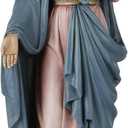 Blessed Mother Statue - 14 Inch Saint Mary Holding Lilies Figure Elegant Home Decor, Hand Painted Madonna Virgin Mary Statue Renaissance Collection (Full Color)