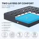 ELEMUSE Dual Layer 3 Inch Memory Foam Mattress Topper Twin, 2 Inch Cooling Gel Memory Foam Plus 1 Inch Down Alternative Pillowtop Mattress Pad with Cooling Cover, Soft Comfort Support, Grey