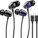 USB-C Wired Headphones for iPhone 17 16 15 Pro Max 16e, Earphones USB Type C Earbuds, USBC Ear Buds with Mic Volume Control HiFi Stereo Noise Cancelling for iPhone 16 15 Plus 17 Air - 2Pack