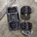 CAP ADJUSTABELL® 50 lb Single of Adjustable Dumbbells with Contoured Full Rotation Handle, Honeycomb Chrome and Black Handle