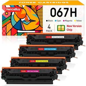 HenceBuy Compatible Canon 067H 067 Toner Cartridge Set Replacement for Canon 067 067H Black Toner Cartridge Work with imageCLASS MF656Cdw LBP632Cdw MF654Cdw MF653Cdw LBP633Cdw Printer (4 Packs)