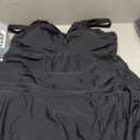 Daci Plus Size Tankini Swimsuit with Skirt - 2 Piece Tummy Control Ruched Bathing Suit Swimwear (Black)