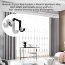 Double Curtain Rod Brackets 2Pcs, Aluminum Alloy Ceiling Mounted, White