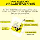 9 x 2-Pack Baby On Board Sign Stickers - Cute & Essential Baby Gift - Bright Yellow, Safety Signs for Car, Truck, Van, Bumper - 5"x5" (Quiet baby-G)