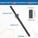 Rimous Heavy-Duty Speaker Pole for Subwoofer with Height Adjustable Subwoofer Pole Mounts Fits M20 Threaded Mount and 35mm Mount Speaker Extender with M20 to 35mm Adapter Load Capacity 121LBS, 2 Pack
