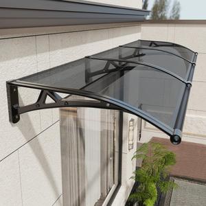 Awning for Door Entrance, Window Awnings Exterior with Aluminum Bracket, UV, Rain & Snow Protection, Durable Polycarbonate Canopy for Entrance, Balcony, Garage, Gray 60x170cm/24x67in