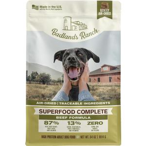 BADLANDS RANCH by Katherine Heigl  Superfood Complete Air-Dried Beef Dog Food  High Protein with Superfoods for Daily Wellness & Consistent Nutrition  64 oz (EXP 01/11/27)