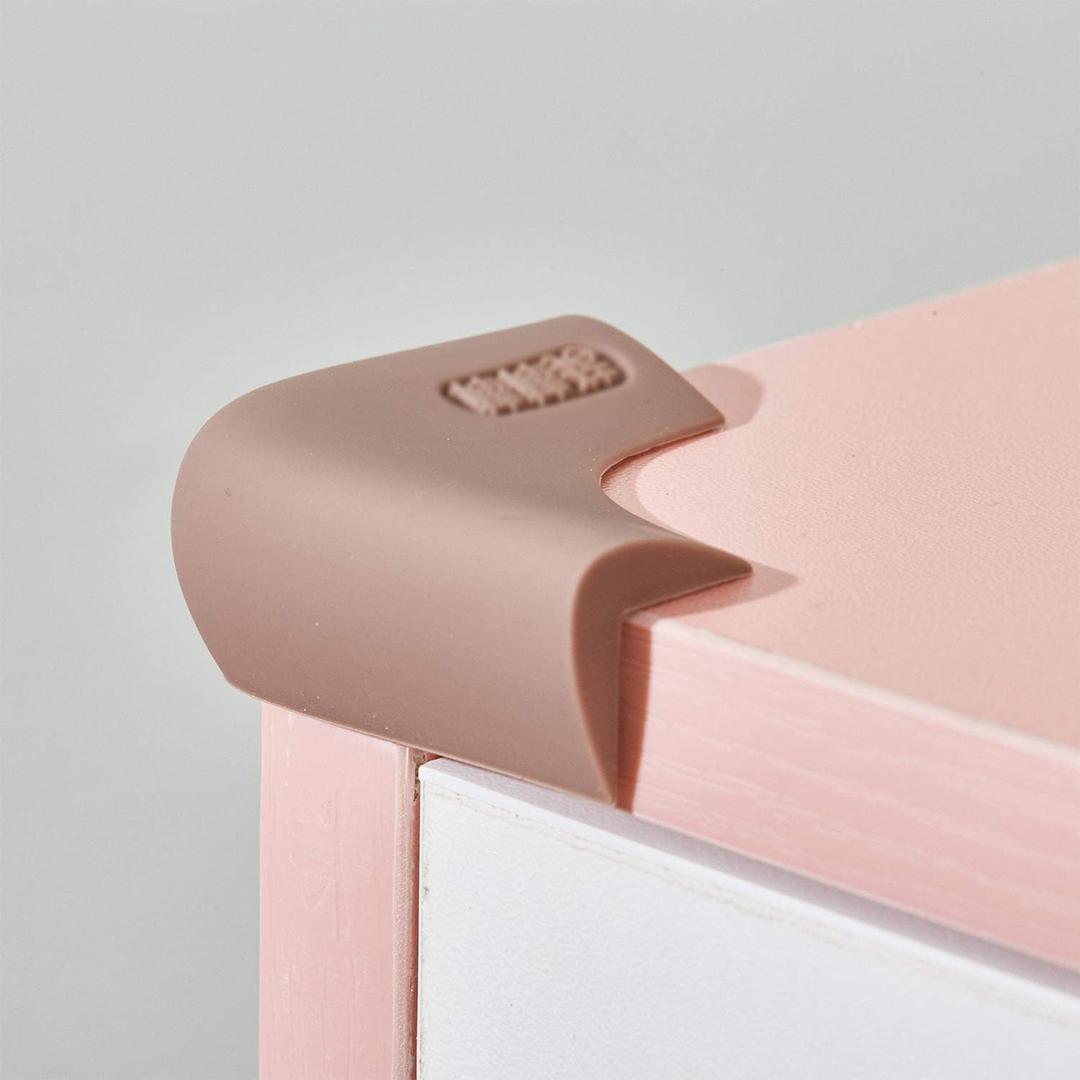 Food-Graded Silicone Corner Protectors, Baby Proofing Table Edge Guards, Pre-Tapep Adhesive Kids Safety Proof, Cabinets Fireplace Furniture Bumpers (8, Coffee)