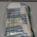 DriftAway Farmhouse Vertical Striped Linen Blend Textured Light Filtering Semi Sheer Curtains for Living Room Bedroom 36 Inches Long Drapes 2 Panels Broad Striped Linen Jean Navy  52"W x 36"L (Pack of 2)