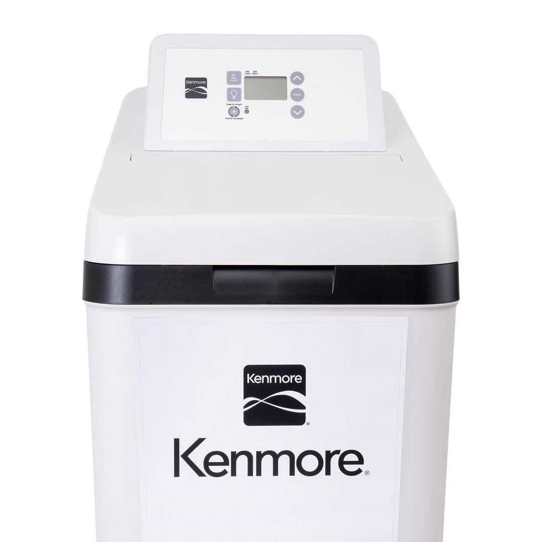 Kenmore 350 Water Softener With High Flow Valve | Reduce Hardness Minerals & Clear Water Iron In Your Home | Whole House | Easy To Install | Grey (32,000 Grain Softener, Gray)