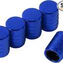 ST Shengtuo Blue Anodized Aluminum Tire Valve Stem Caps with Plastic Inner Sleeve, Corrosion Resistant. Universal Valve Caps for Cars, Trucks, Motorcycles, Pack of 5