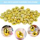 36Pcs Gold Easter Eggs, 2.3" Metallic Plastic Empty Eggs Fillable for Easter Hunt Supplies, Basket Stuffers, Toys Filling Treats, Party Favor