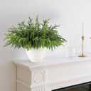 30Pcs Realistic Norfolk Pine Branches -18Inch Artificial Real Touch Christmas Pine Stems Picks Greenery Fake Cedar Pine Branch for Vase DIY Crafts, Xmas Indoor Outdoor Home Decor