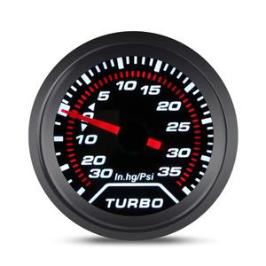 WATERWICH 35 PSI Turbo Boost/Vacuum Gauge Meter Kit Includes Mechanical Hose & T-Fitting - Black Dial - Clear Lens 2" 52mm 12V Universal for Car Truck