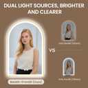 30''x20'' Arched LED Bathroom Mirror with Lights, Lighted Mirrors for Bathroom Wall, Anti-Fog, 3 Colors Dimmable, Memory Function, Backlit + Front Lit, Waterproof, Shatter-Proof, Golden Framed Arched