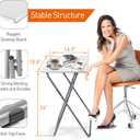 Garden 4 you Portable Folding TV Tray Table TV Dinner Tray with Sturdy MDF,No Assembly Required, 25in (White,1PC)