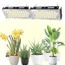 2pcs Hanging Grow Lights for Indoor Plants (20w X2) with Height Adjustable, 4000 Lumen LED Bonsai Houseplant Growing Lamp with On/Off Switch, Grow Light UV-IR Full Spectrum