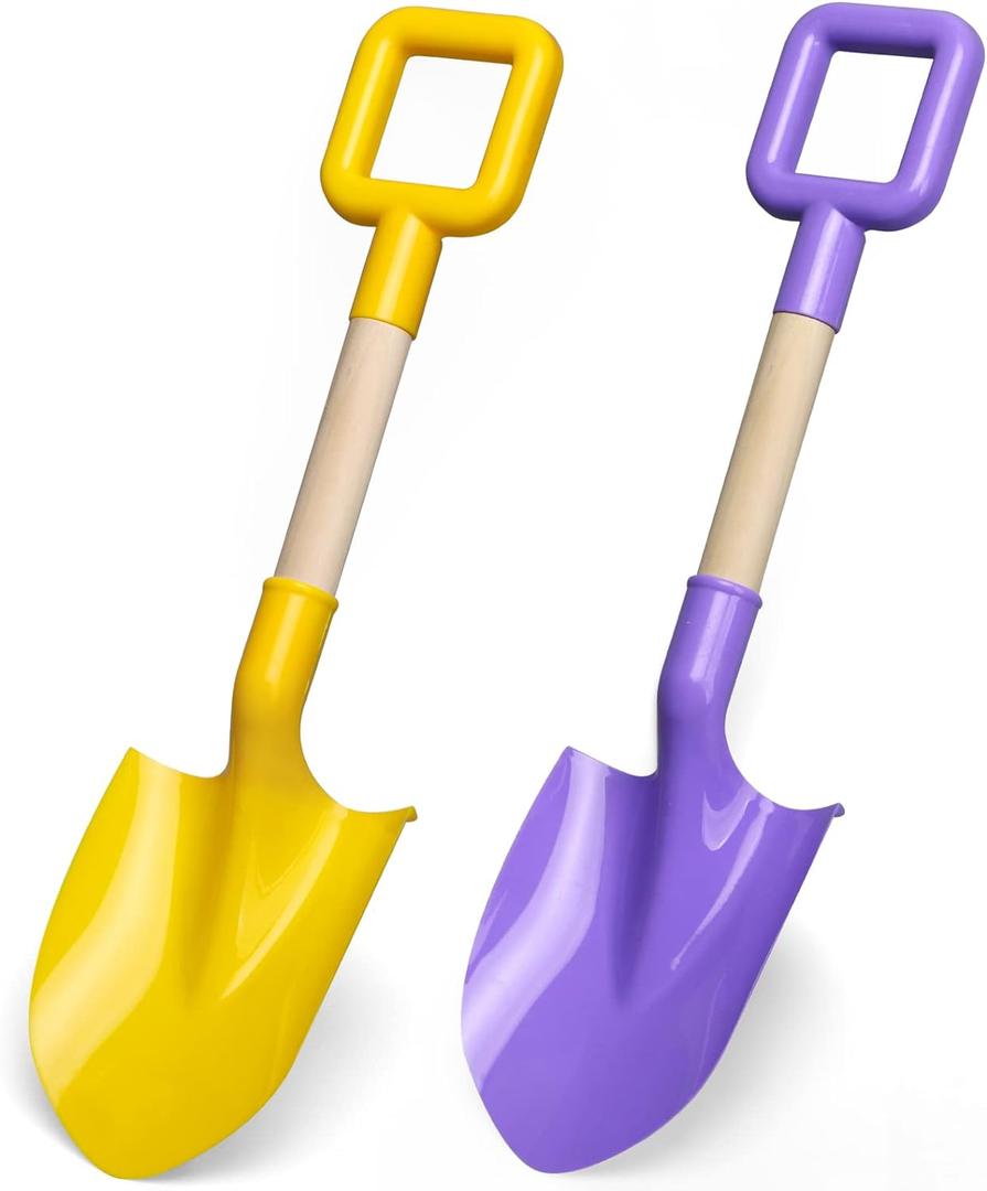 Kids Garden Tool Shovels Toys, 16" Long Kids Beach Spades Sand Shovels Toys for Adults Gardening Tools Garden Kit Travel Sandbox Toy Sturdy Snow Scoop Durable Wood Handle Spade for Digging Sand Snow