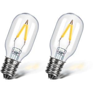 Meonum 2 Clear Makeup Mirror Replacement LED Bulbs, E12 Candelabra Base T20 Light Bulbs, 0.7W 120V Replacement Bulbs Compatible with BE66 /BE67 Series and BE18LC /BE18XN /BE18LCX /BE104X Series