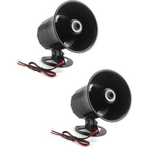 QWORK Electric Siren Horn, 2 Pack DC 12V Security Loud Wired Alarm Siren for Home Alarm System Security and Protection, 110 dB
