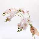 4-Pcs Artificial Flowers Real Touch Latex Phalaenopsis 17.7inch Artificial Orchid Stem Bouquets for Wedding Party Home Garden Decor,Light Pink