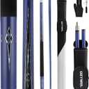 Glass Fiber Pool Cue Stick with Case Combo Set, 12.5mm Professional Pool Stick 58" Low Deflection Billiards Cue Stick 19 Oz Pool Cue Set for Men Adults Players