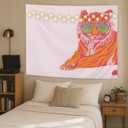 ignytiger Orange Tiger Wall Tapestry, Trendy Preppy Room Decor Tapestry Wall Hanging for Teen Girls Bedroom Dorm Apartment, Girly Room Decor, Preppy Gifts for Women, 50x60 Inch