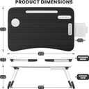 Lap Desk for Laptop Tray, Foldable Laptop Bed Desk with Storage Drawer