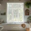 Cordless Vinyl Mini L Blinds 26" W x 72" H, 1" Slat White Horizontal Windows L Blind for Door, Shades, Camper, Light Filtering, Interiors, Arrive 1/2 Inch Narrower Indoor