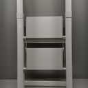 BIBKOKE Step Ladder Folding 2-Step White Finish Aluminum Foldable Step Ladders, Anti-Slip for Home & Kitchen Office 330 lbs