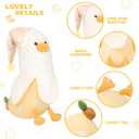 PEACH CAT Banana Duck Plush Pillow Wear Long Star Nighcap Plushies Toy Cute Stuffed Animals Gifts for Kids White and Yellow 19.7"