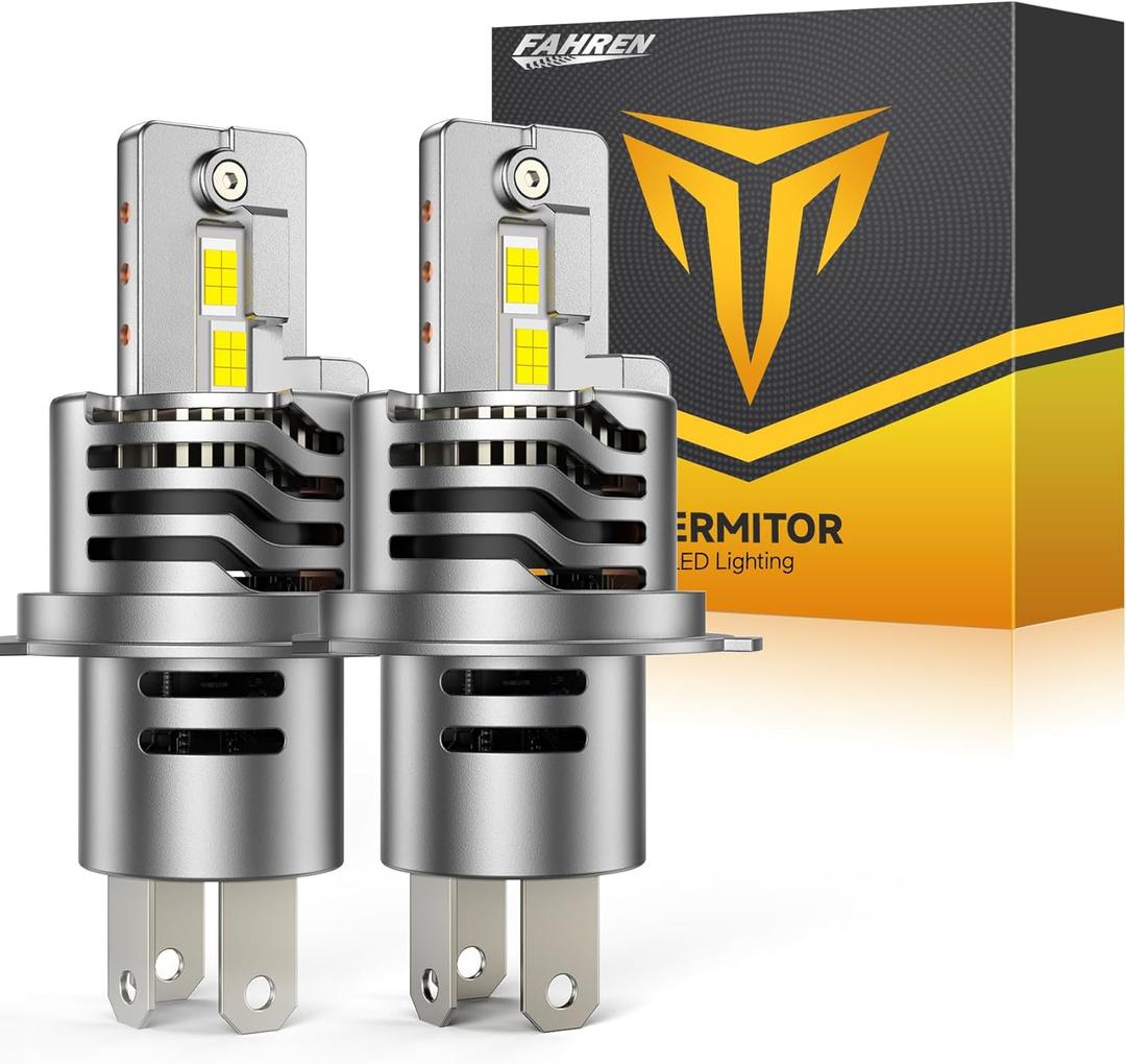 FAHREN Latest & Brightest H4 LED Bulbs, (1,200%) 12X 80,000LM Extreme Brightness 9003 bulb, 6500K Cool White, 1:1 Min Size,IP68 Waterproof Fog Bulbs,Pack of 2,Plug-N-Play.
